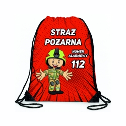 Worko - plecak z motywem strażackim (czerwony)